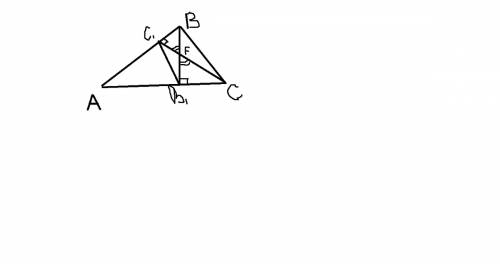 Высота вв1 и сс1 остроугольного треугольника авс пересекаются в точке f .докажите,что углы сс1в1 и с