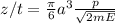 z/t= \frac{\pi}{6}a^3\frac{p}{\sqrt{2mE}}