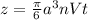 z= \frac{\pi}{6}a^3nVt