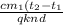 \frac{cm _{1}(t _{2}-t _{1} }{q knd}