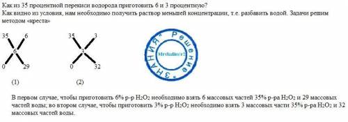 Как из 35 процентной перекиси водорода приготовить 6 и 3 процентную?