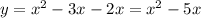 y=x^2-3x-2x=x^2-5x