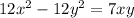 12 x^{2} -12y ^{2} =7xy