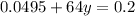 0.0495+64y=0.2