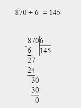 Разделить в столбик 216: 2, 870: 6, 304: 3, 129: 7