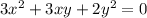 3x^2+3xy+2y^2=0