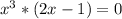 x^{3} *(2x-1)=0