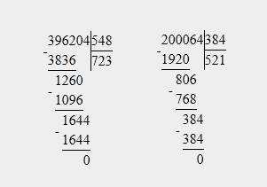 Как решить примеры столбиком 396204\548, и 200064\384.