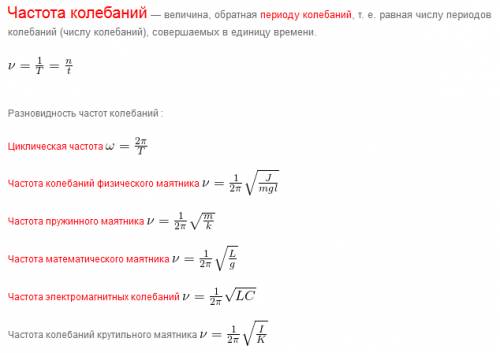 Формула частоты,и единица измерения?