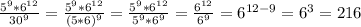 \frac{5^{9}*6^{12}}{30^9}=\frac{5^9*6^{12}}{(5*6)^9}=\frac{5^9*6^{12}}{5^9*6^9}=\frac{6^{12}}{6^9}=6^{12-9}=6^3=216