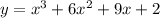 y=x^{3}+6x^{2}+9x+2