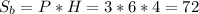 S _{b} =P*H=3*6*4=72