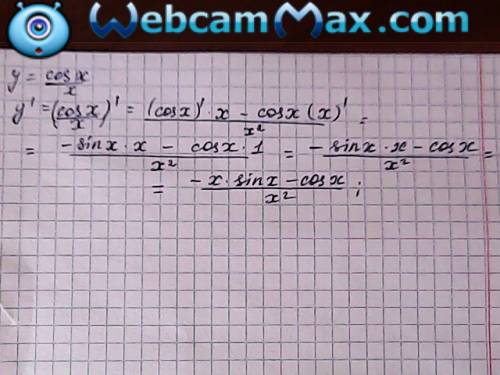 Найти производную функции y=cosx/x (/ это знак деления) есть варианты ответов ,о нужно еще решение.