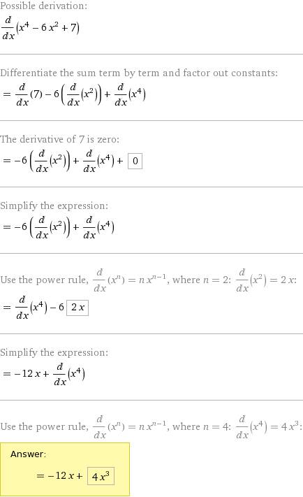 Найти производную функции f(x)=х^4-6х^2+7