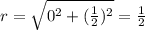 r= \sqrt{0^2+( \frac{1}{2})^2} = \frac{1}{2}