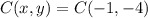 C( x,y)=C( -1,-4)