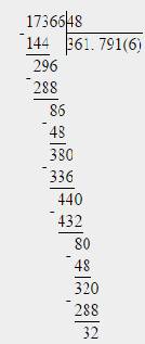 Решите пример в столбик 17366: 48 за ранее