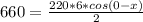 660= \frac{220*6*cos(0-x)}{2}