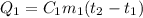 Q_1=C_1m_1(t_2-t_1)