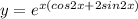 y=e^{x(cos2x+2sin2x)}