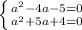 \left \{ {{a^2-4a-5=0} \atop {a^2+5a+4=0}} \right.