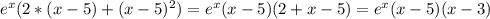 e^x(2*(x-5)+(x-5)^2)=e^x(x-5)(2+x-5)=e^x(x-5)(x-3)