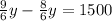 \frac{9}{6}y-\frac{8}{6}y=1500