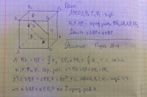 На рисунке изображён куб abcda1b1c1d1. точки k,f,o,p -середины рёбер bb1,cb, a1d1, dd1 соответственн