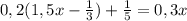 0,2(1,5x- \frac{1}{3})+ \frac{1}{5} =0,3x