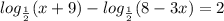 log_{ \frac{1}{2} }(x+9)-log_{ \frac{1}{2}}(8-3x) }=2