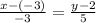 \frac{x-(-3)}{-3}= \frac{y-2}{5}