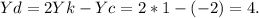 Yd=2Yk-Yc=2*1-(-2)=4.