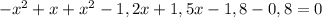 - x^{2} +x+ x^{2} -1,2x+1,5x-1,8-0,8=0