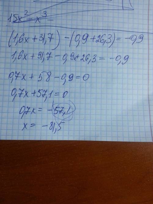 Решить уравнение: (1,6х+31,,9х+26,3)=-0,9
