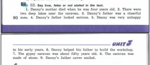 Say true,false or not stated in the text 1.dannys mother died when he was four years old 2.there wer