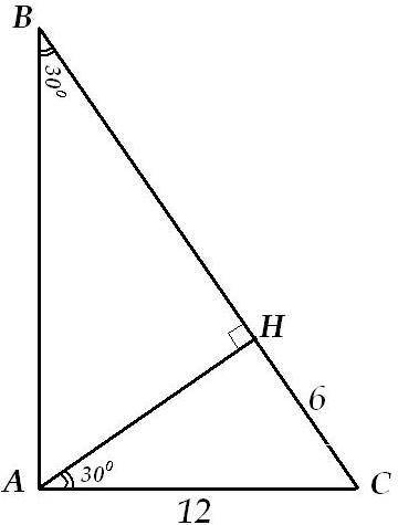 Один катет прямоугольного треугольника 12 мм, его проекция на гипотенузе 6 мм. найдите второй катет,