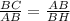 \frac{BC}{AB}=\frac{AB}{BH}