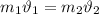 m_1\vartheta_1=m_2\vartheta_2