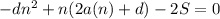 -dn^2+n(2a(n)+d)-2S=0