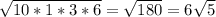 \sqrt{10*1*3*6}= \sqrt{180}=6 \sqrt{5}