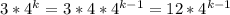 3*4^k=3*4*4^{k-1}=12*4^{k-1}