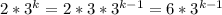 2*3^k=2*3*3^{k-1}=6*3^{k-1}