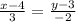 \frac{x-4}{3}= \frac{y-3}{-2}