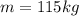 m=115kg