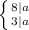 \left \{ {{8|a} \atop {3|a}} \right.