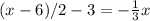 (x-6)/2-3=- \frac{1}{3} x