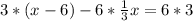 3*(x-6)-6* \frac{1}{3}x=6*3