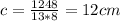 c=\frac{1248}{13*8}=12cm