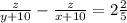 \frac{z}{y+10} - \frac{z}{x+10} = 2\frac{2}{5}