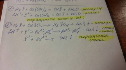 Напишите в молекулярном и ионном виде взаимодействие h2s с основаниями , с основными и солями.(ну в